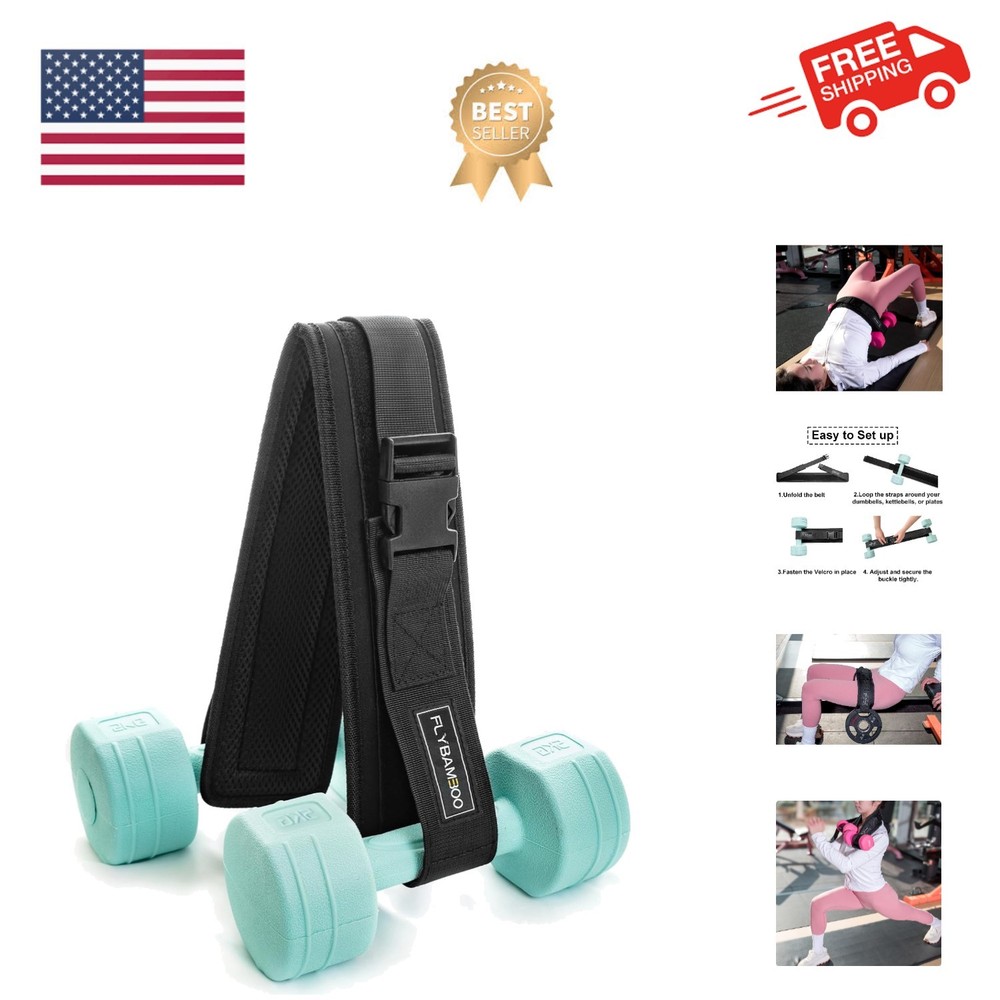 Hip Thrust Belt for Dumbbells,Booty Belt for Hip Thrust Slip-Resistant Padding