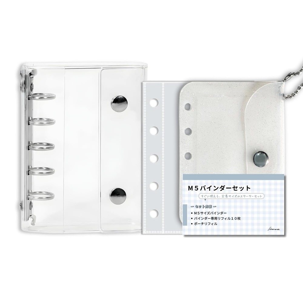 M5 Binder Set Clear 5 Ring Sticker Organizer with Refills