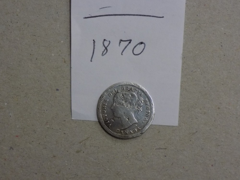 Canada 1870 .925 solid silver 10 cents coin.