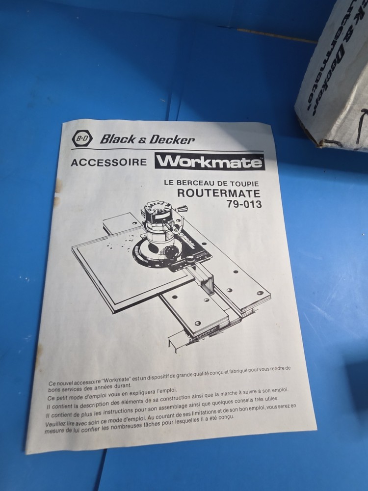 Black & Decker Workmate Routermate 79-013 Router Table Accessory NOS Canada