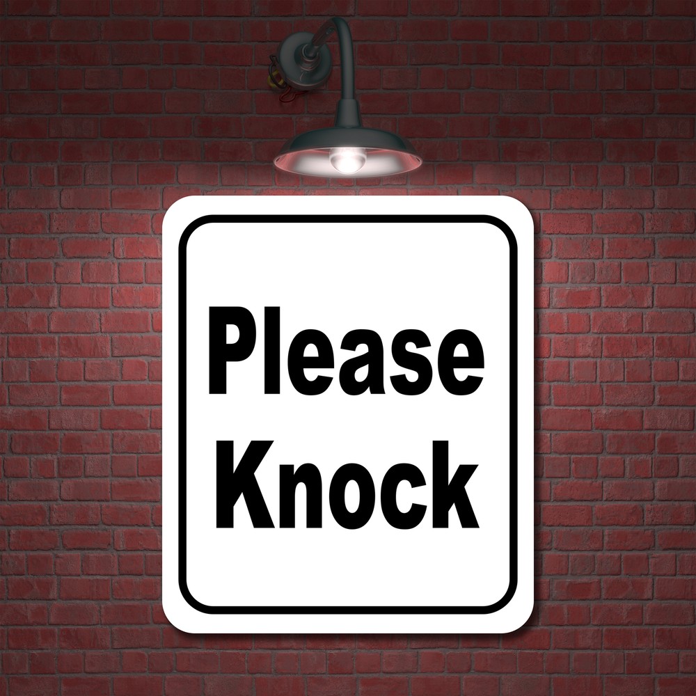 Please knock classic Aluminum Composite Sign