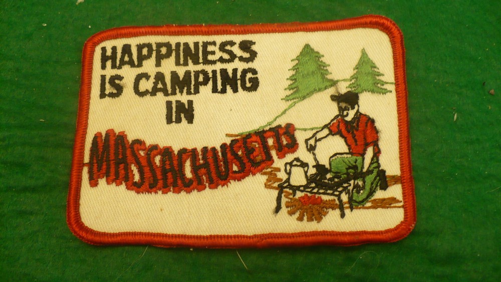 Camping in Massachusetts patch crest 3" X 4.25"