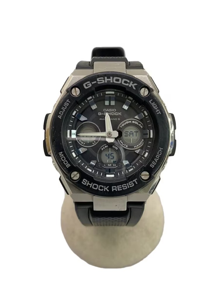 CASIO Watch Digital Analog Rubber BLK BLK gst w300
