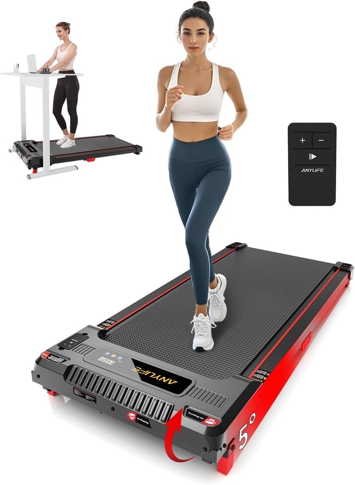 Portable Under Desk Treadmill with 330lb Capacity & Incline Function