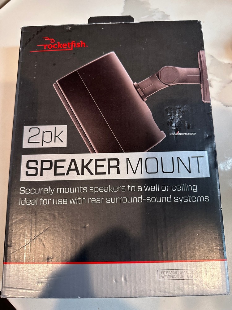 Rocketfish RF-HSWM2B Tilting Wall Mounts for Small Speakers 2 Pieces