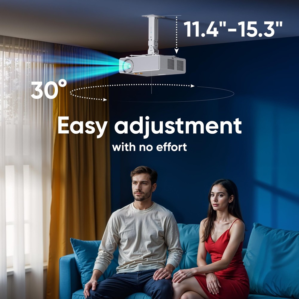 Projector Ceiling Mount, 22 lbs Load Capacity, Height Adjustable Projector Mo...