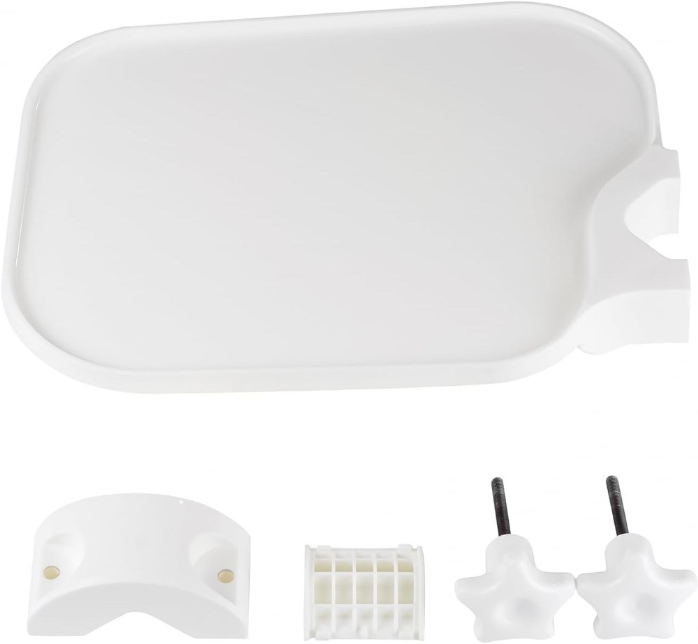 White Dental Adjustable Plastic Post Mounted Tray Table Chair Accessories