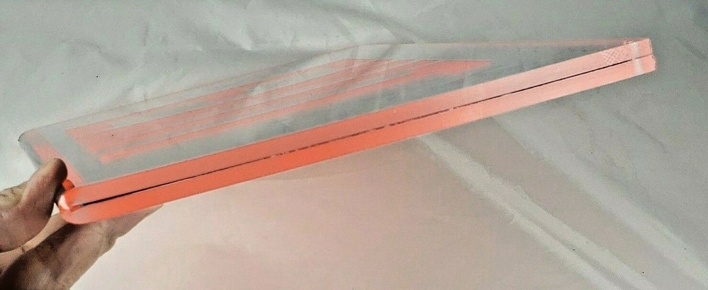 Exit Sign, Recessed, Double Faced, 6" Red Lettering, Mirror Panel - Replacement