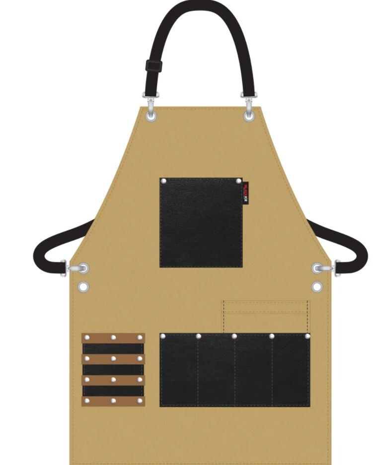 Professional Barber uniform, Black Ice Professional Barber Apron - Hipster Tan