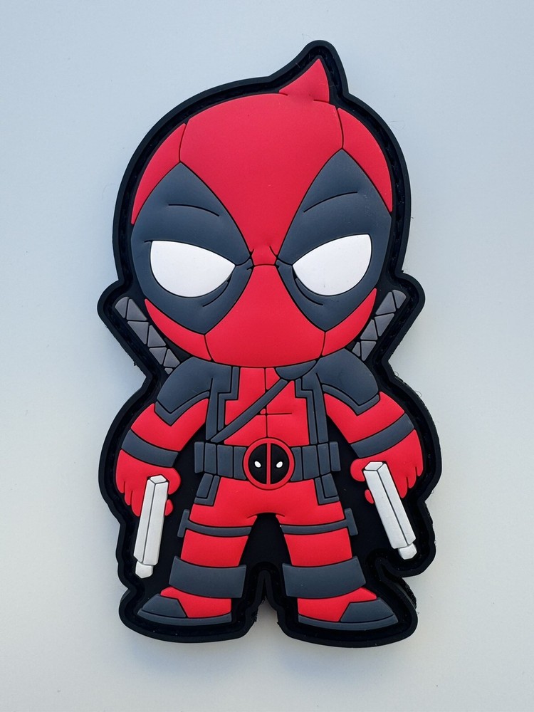 Tactical Deadpool With Guns Rubber PVC Hook/Loop Morale Patch