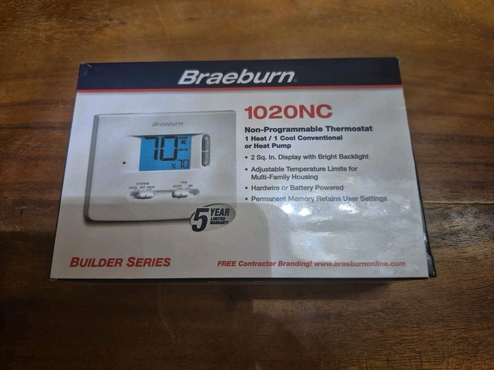 Braeburn 1020NC Non-Programmable Thermostat