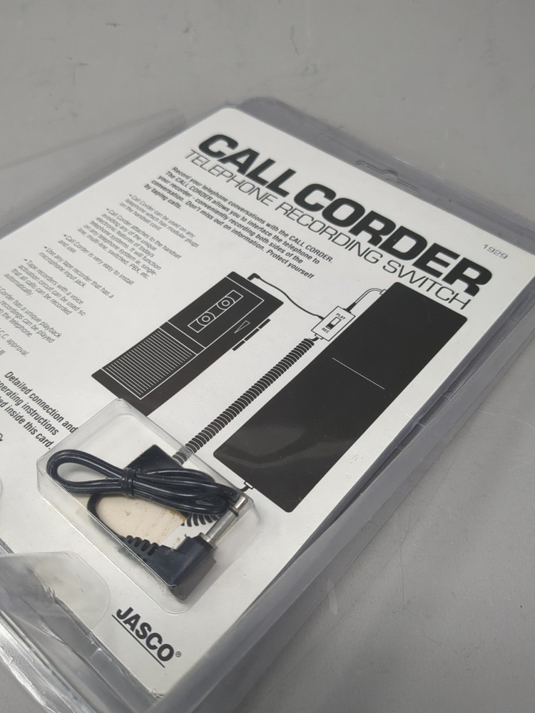 Vintage Jasco Call Corder Phone Recorder Switch In Box