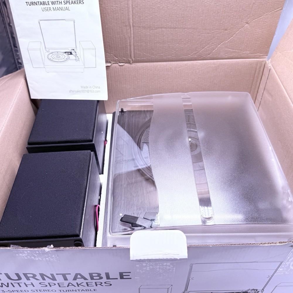 Vinyl Record Player with Two Stereo Speakers, Bluetooth Playback Turntable