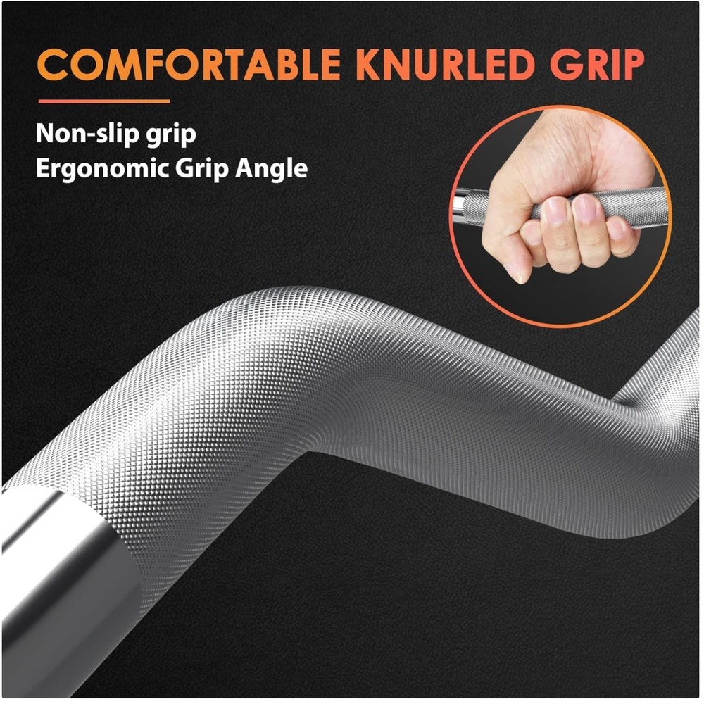 Nickel Plated Curl Bar for Biceps & Triceps - 220 lbs
