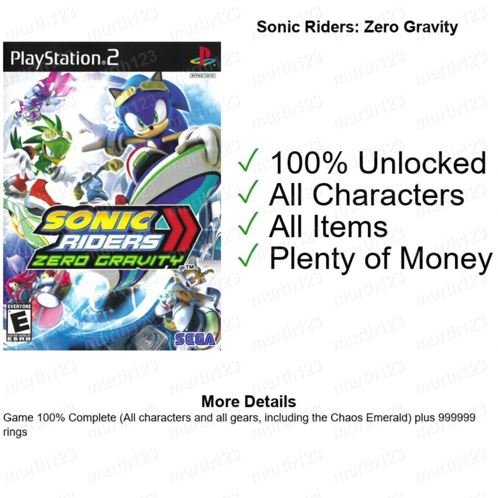 Sonic Heroes Mega Collection PLUS Shadow Riders Unleashed PS2 Memory Card Save