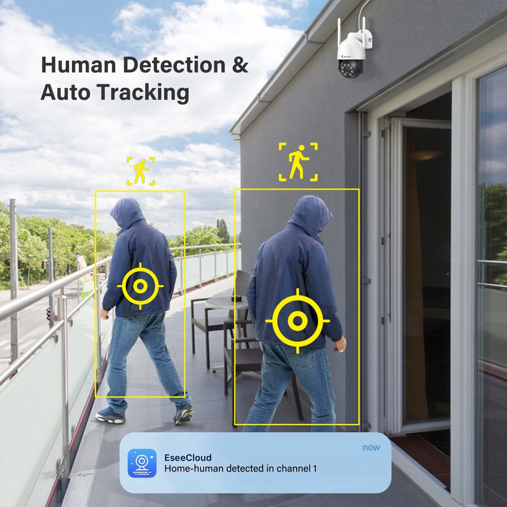 JENNOV 10CH Wireless Security Camera System 5MP PTZ Wifi Auto-Tracking Detection