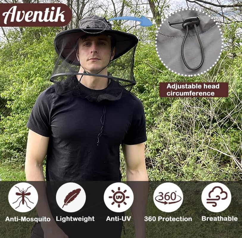 Adjustable Mosquito Hat with Netting for Maximum Bug Pair with Mosquito Jacket