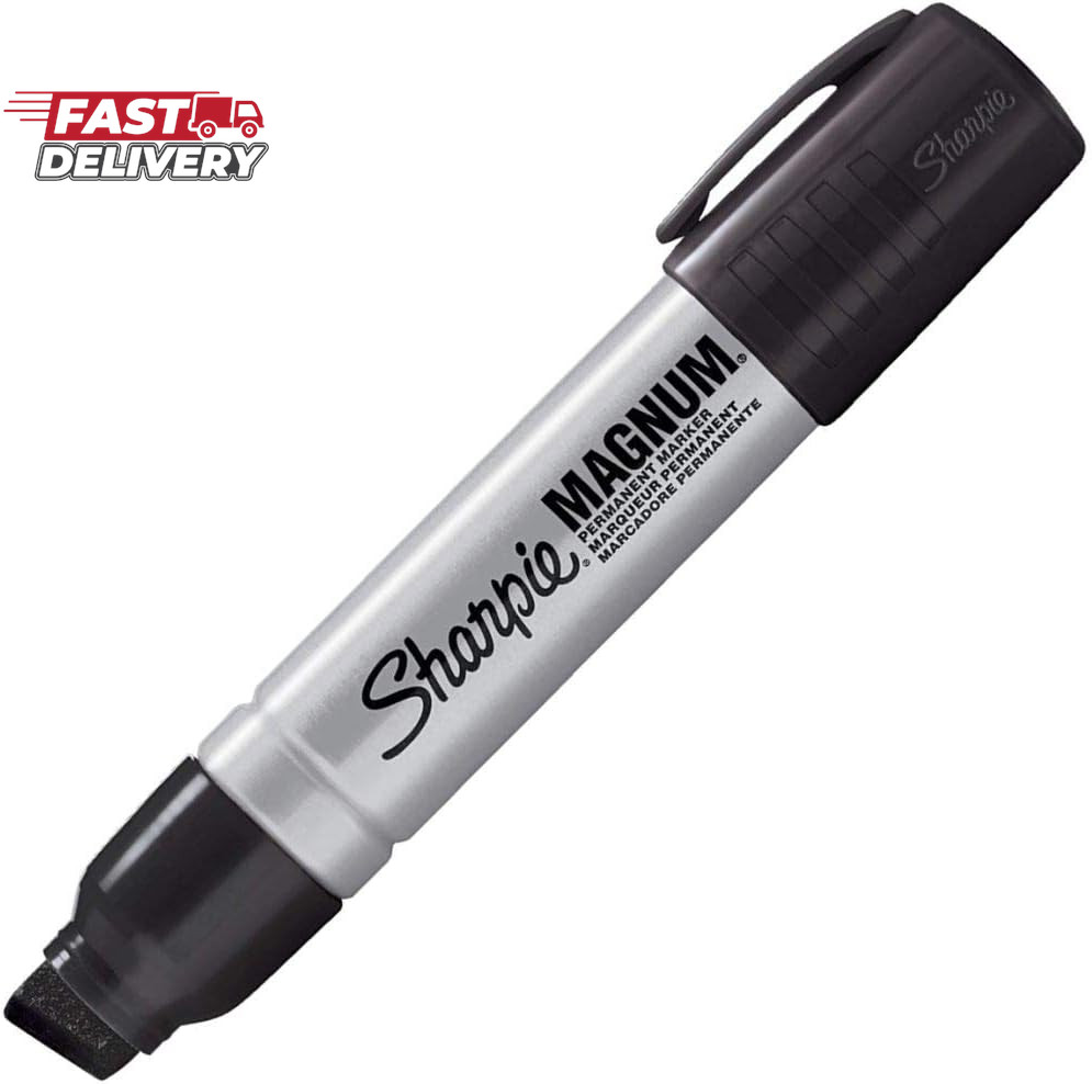 Sharpie 44001 Oversized Chisel Tip Extra Wide Magnum Permanent Marker (4 Pack),
