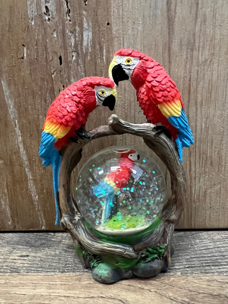 Parrots Resin Snowglobe 4" x 3"