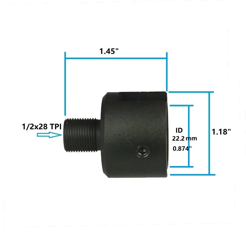 Silver,Gold,Red,Ruger .22 Mark I 1/2x28 TPI Muzzle Adapter+Thread Protector,Bull