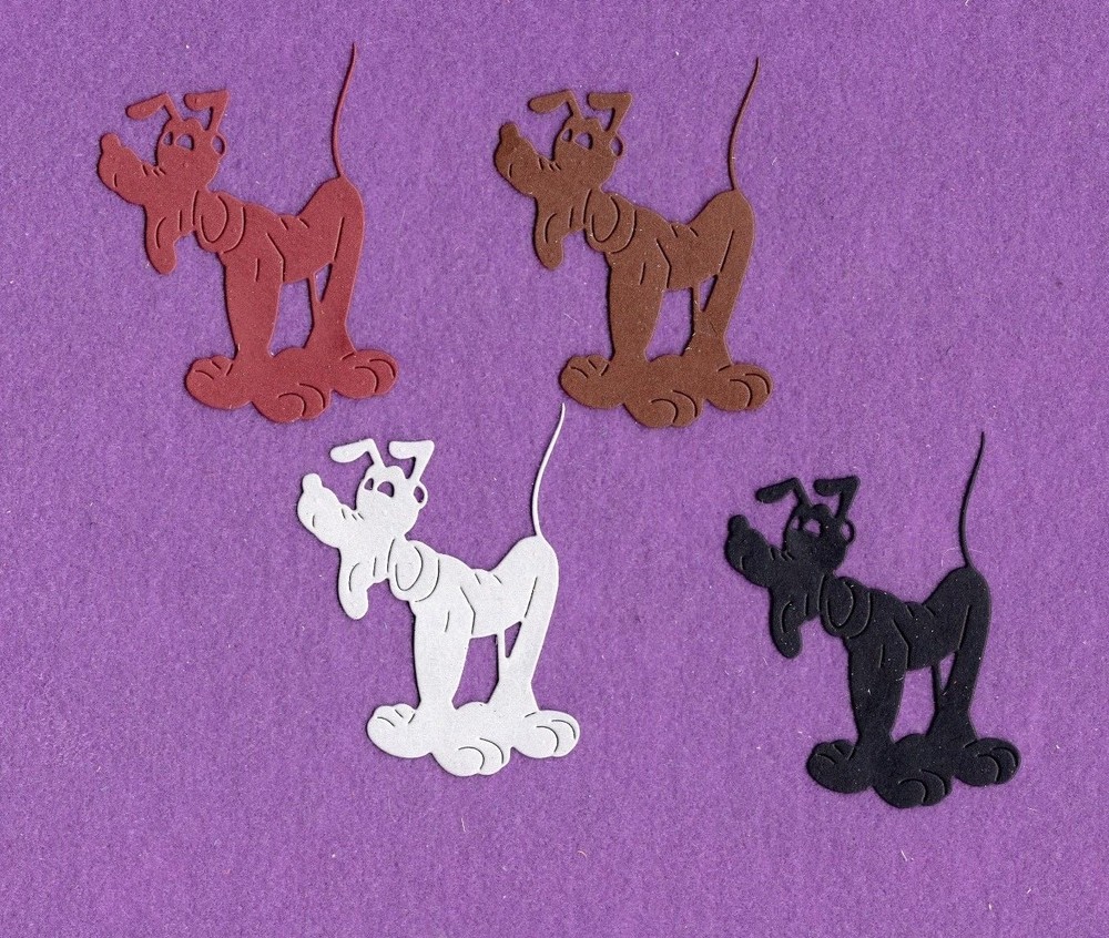 DOG PLUTO die cuts scrapbook cards