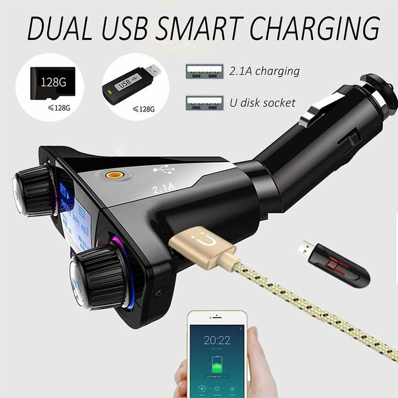 Car Wireless Bluetooth 4.0 FM Transmitter MP3 Player Dual USB Charger Adapter