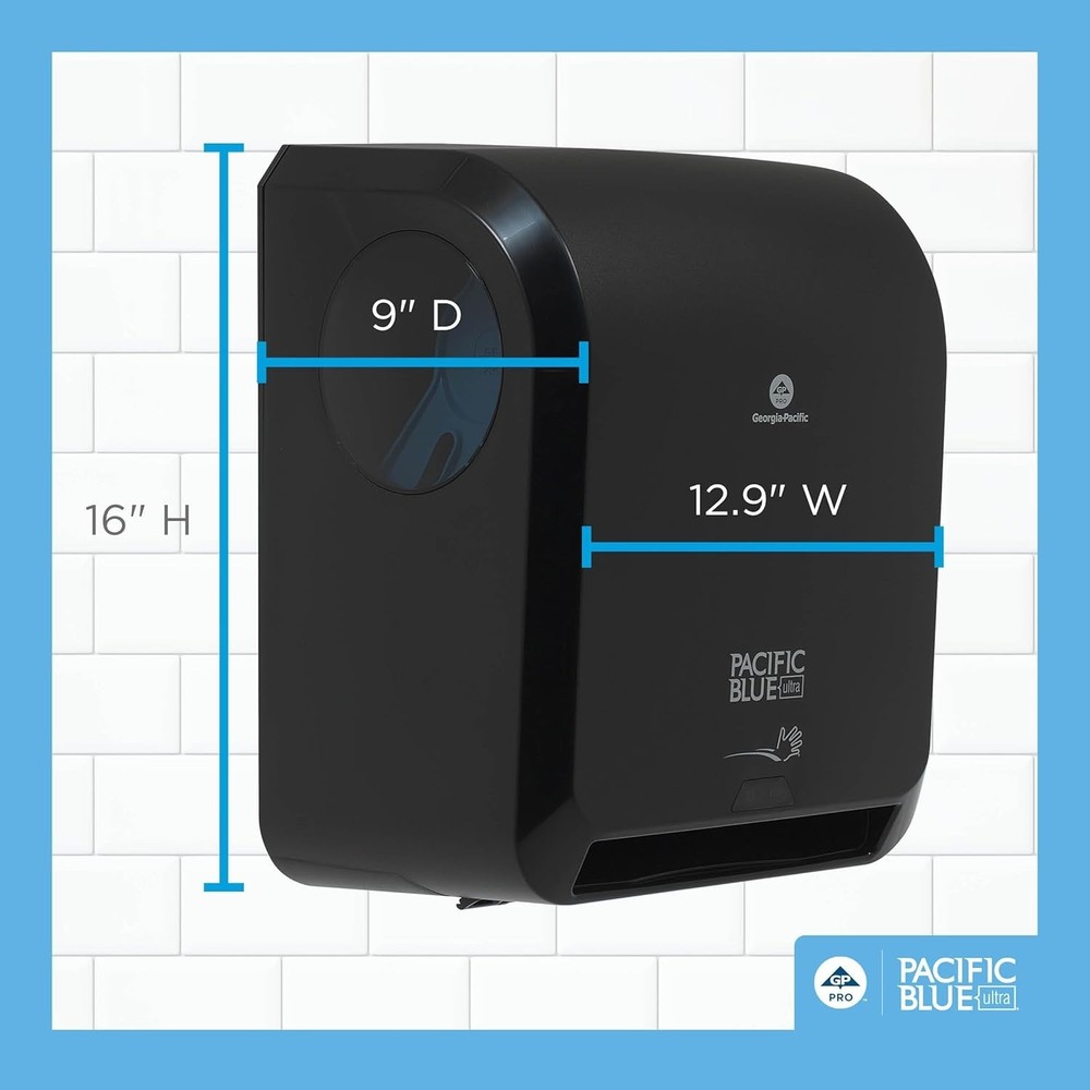 Touchless Paper Towel Dispenser High Capacity Automatic Wall Mount Black
