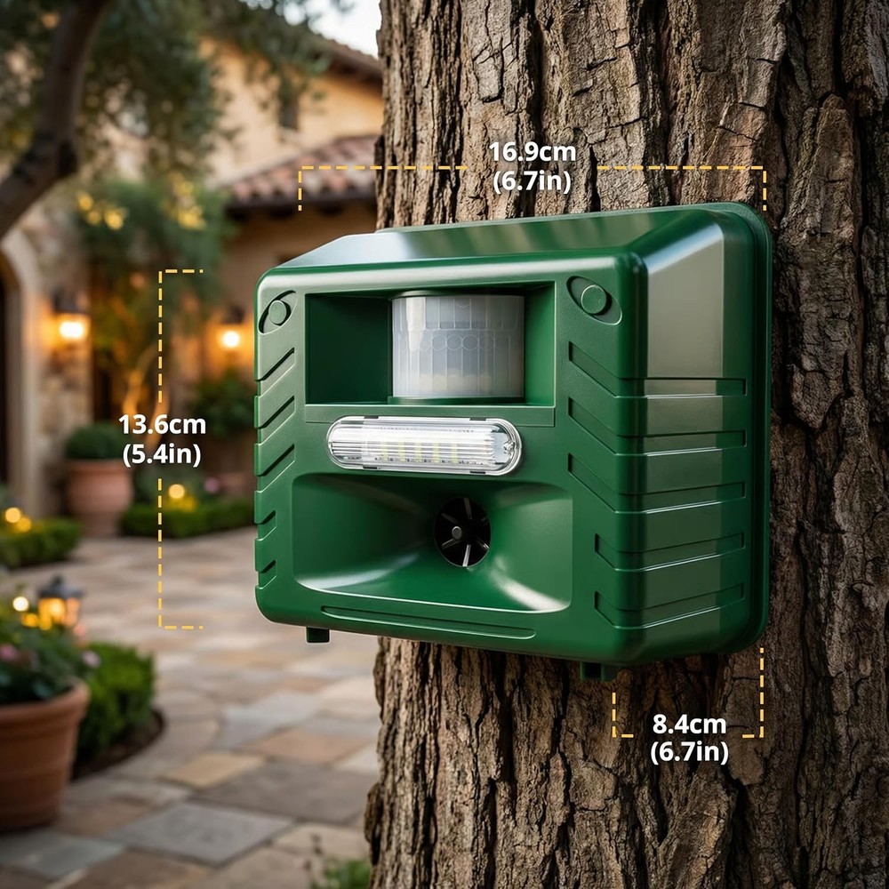 Battery-Powered Ultrasonic Pest Repeller with Adjustable Frequency & Remote