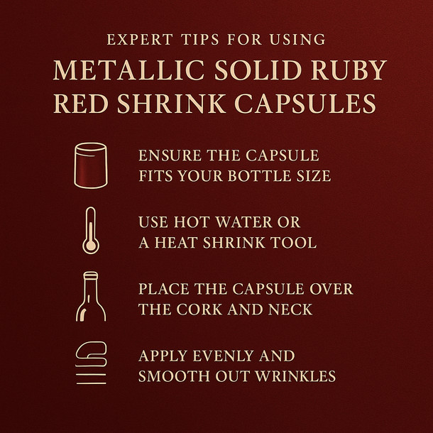 LD Carlson Metallic Solid Ruby Red PVC Shrink Capsules (500 Bulk)