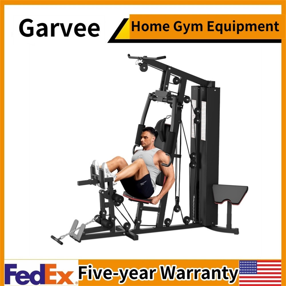 150LBS Weight Stack Home Gym Machine Full Body Workout Machine LAT Pull Down