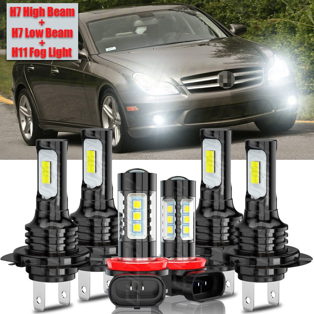 For Mercedes-Benz CLS550 2007 2008 2009-2011 -  LED Headlight+Fog Light Bulbs