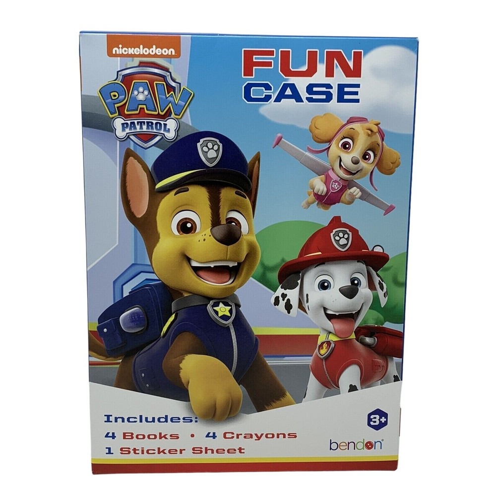 Paw Patrol Figures Fun Case Activity Set and Coloring Book Bundle