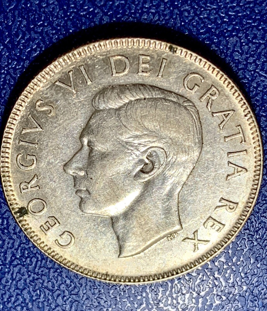 1952 Canada Silver Half Dollar, Choice UNC, WD/Double HP!
