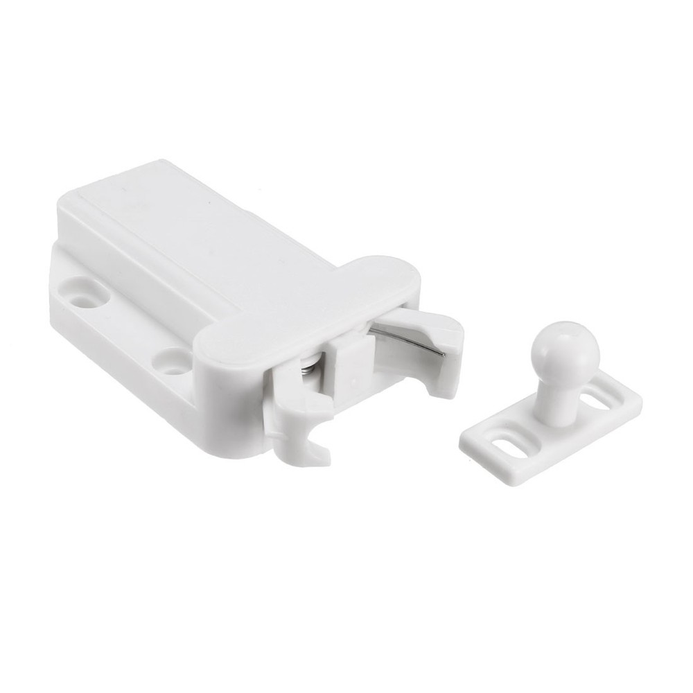 Push Open Latch Lock Touch Catch for Cabinet Cupboard Drawer White