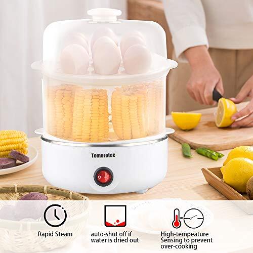2-tier Egg Cooker,14 Eggs Capacity, Electric Rapid Egg Maker, Auto Off on