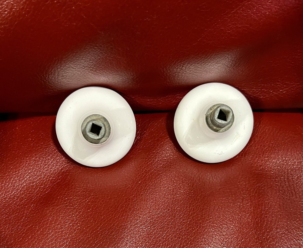 Vintage Porcelain White Door Knobs - Preowned