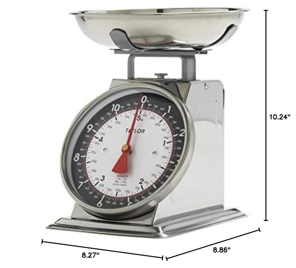 "Mechanical Kitchen Scale with Bowl – 11lb Capacity