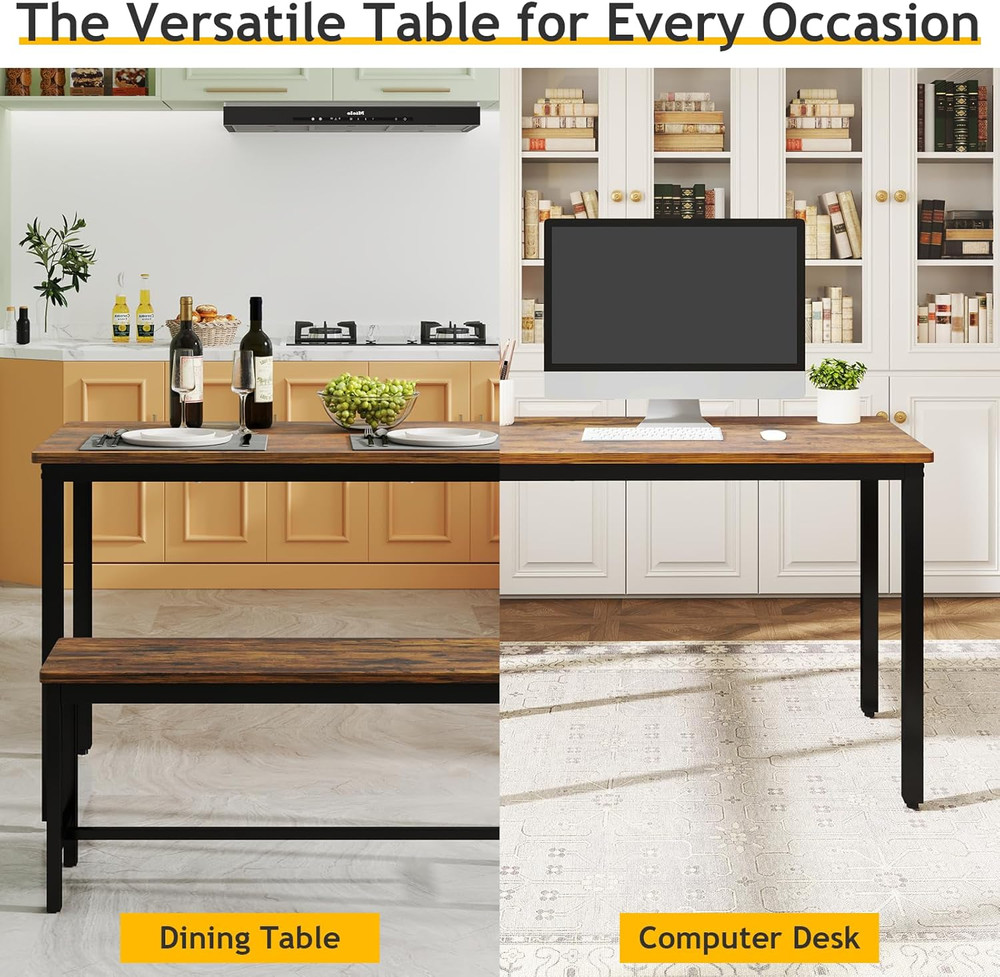 43" Dining Table Set for 4, Modern Space Saving Kitchen Breakfast Table with Ben