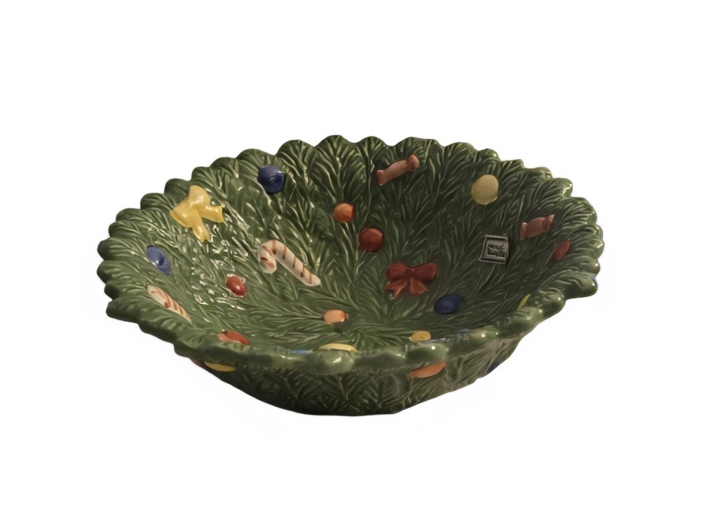 Spode Christmas Tree Tibdit Dish Hand  Painted