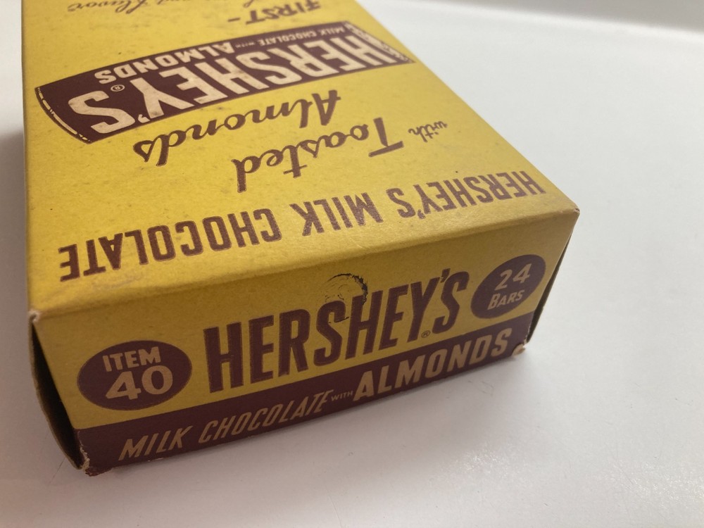 Hershey's Candy Bar Box Milk Chocolate Almonds Vintage Display Empty