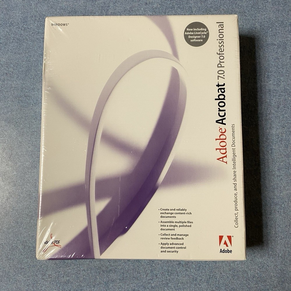 Adobe Acrobat 7.0 Professional - New - Windows Xp - Not Supported Anymore