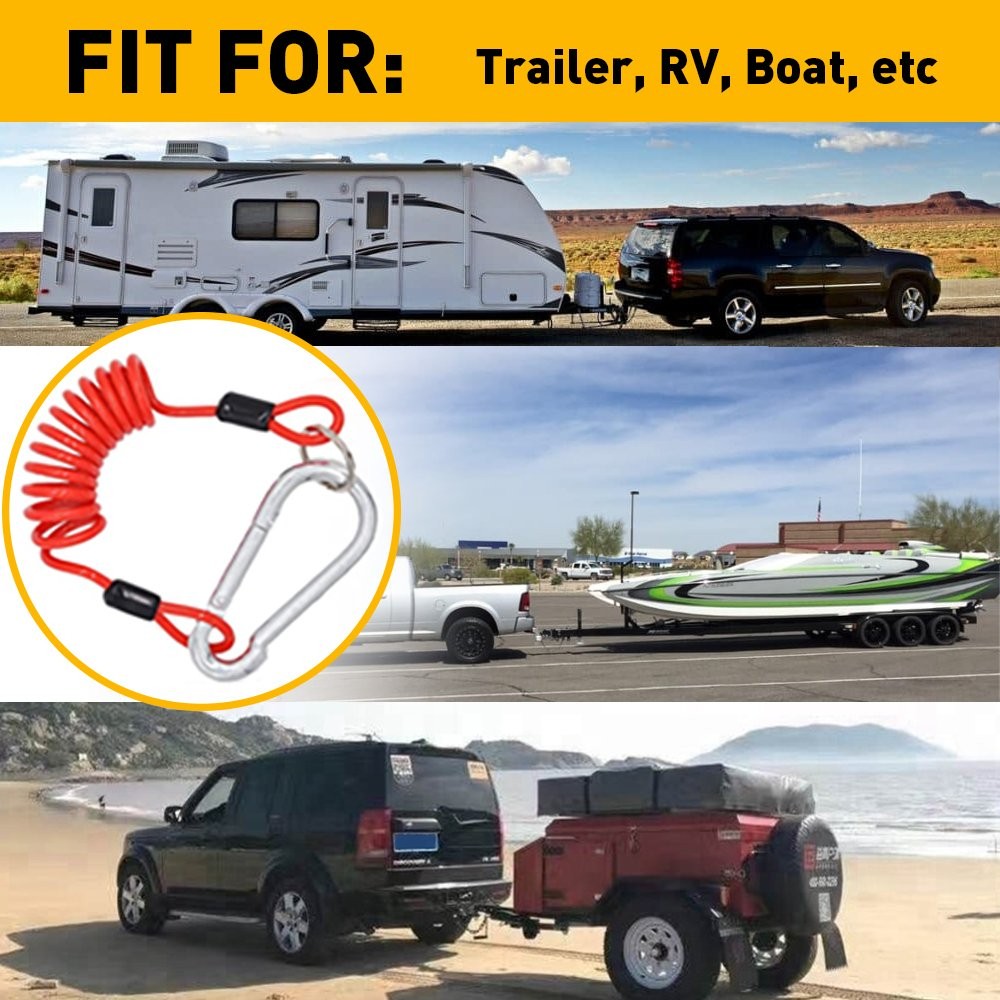 Trailer Breakaway Cable 1Pcs, 6FT Emergency Brake Away, Fit for Trailer RV Boat