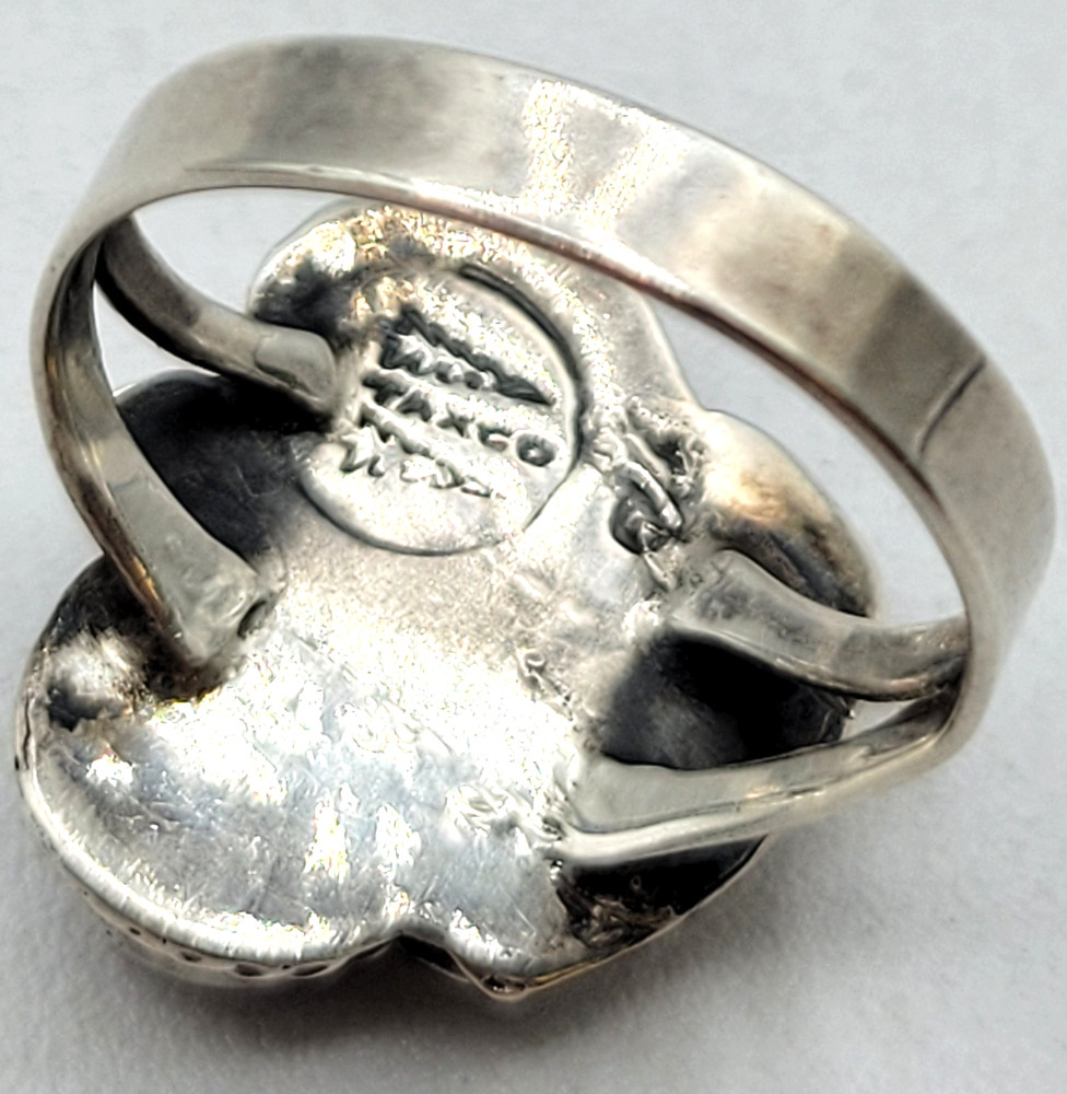 Taxco Silver Rose Quartz Ring Size 6.5