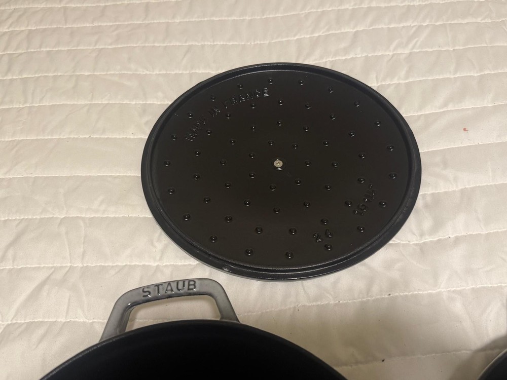 Staub Cast Iron 4-pc Stackable Set, Graphite Grey