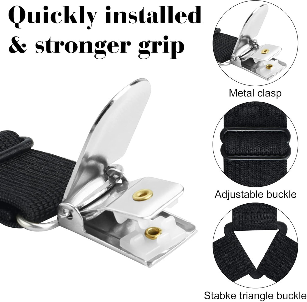 Bed Sheet Fasteners Straps - 4 Pack Adjustable Bed Sheet Holder Strap for Beddin