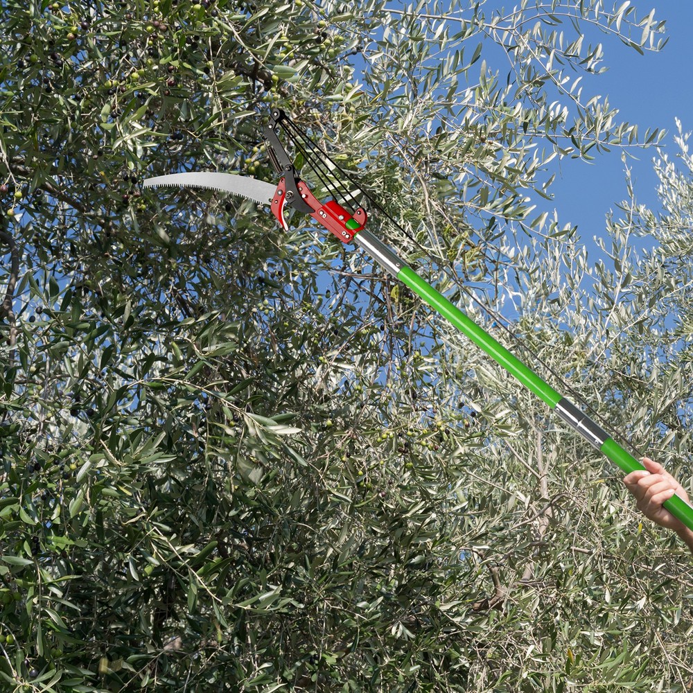 30ft Manual Pole Saw, Lightweight Tree Trimmers Long Handle Pruner Set