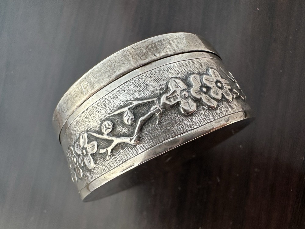 Antique Chinese Export Solid Silver Trinket Box ZEESUNG