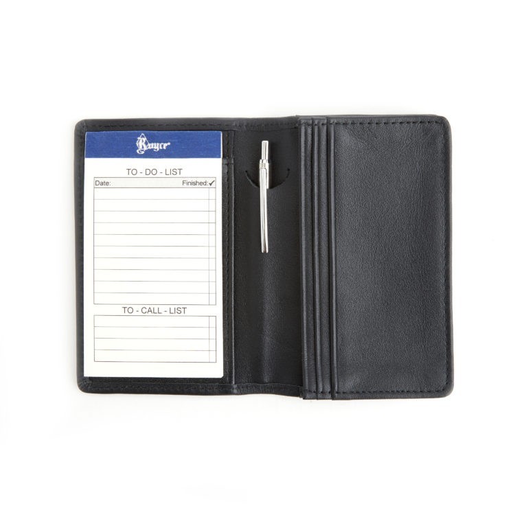 Royce Note Jotter Organizer Wallet, Black