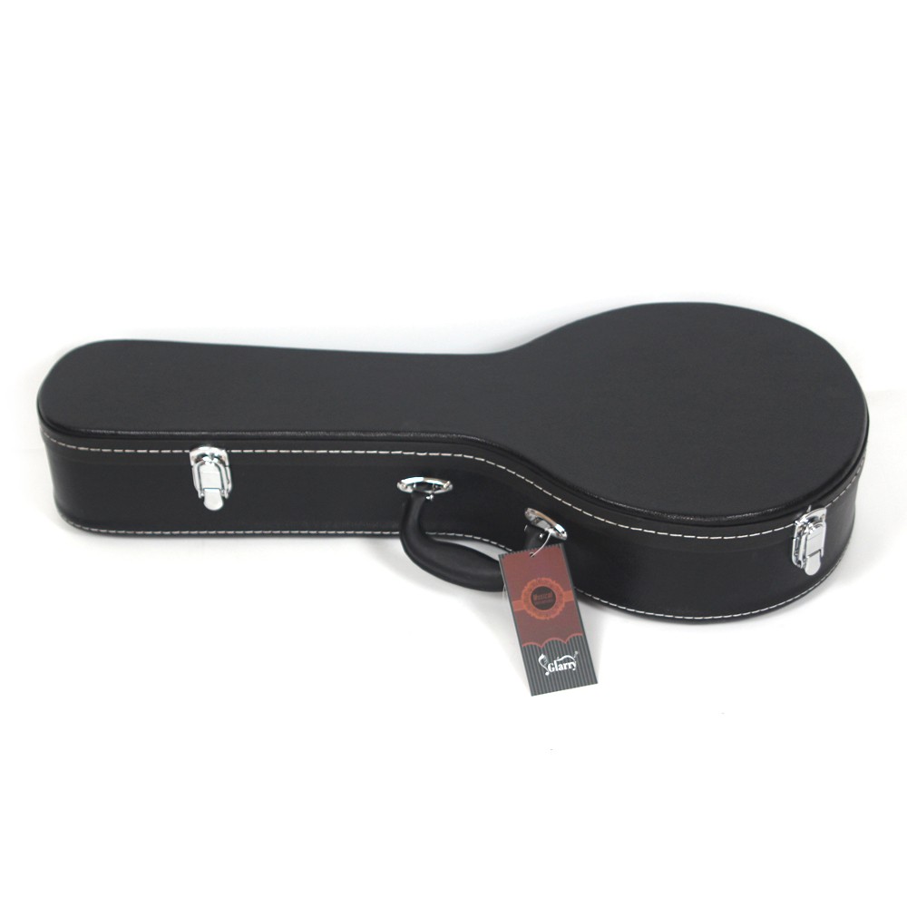 Hardshell A-Style Mandolin Case Black Microgroove Leather Plush Lined