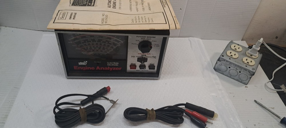 Sears Solid State Electronic Engine Analyzer Model 161.214230 2 CABLES, READ